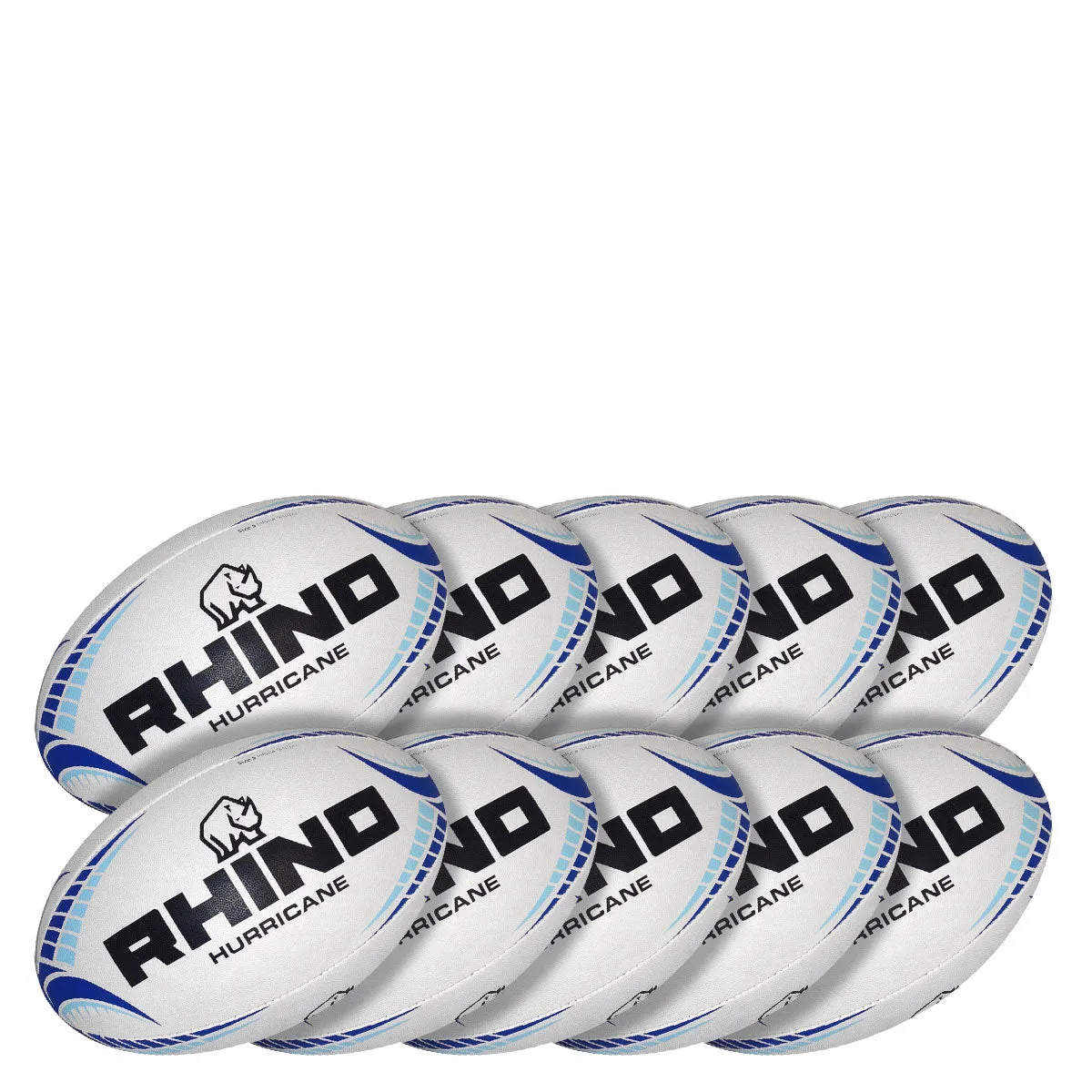 10pc Hurricane Practice Rugby Ball Bundle