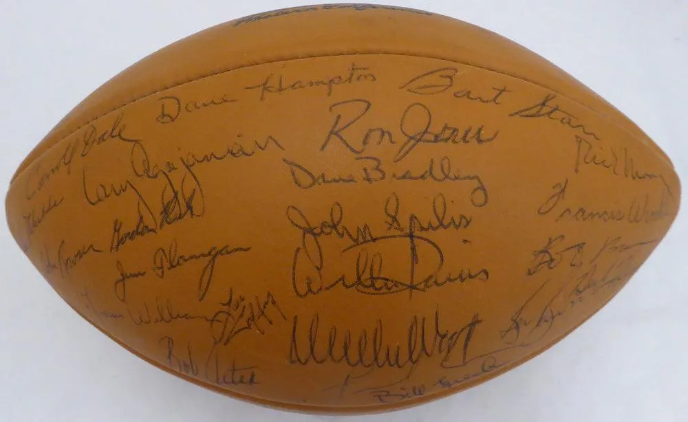 1969 Green Bay Packers Team Autographed Football With 50 Total Signatures Including Bart Starr PSA/DNA #AE04869