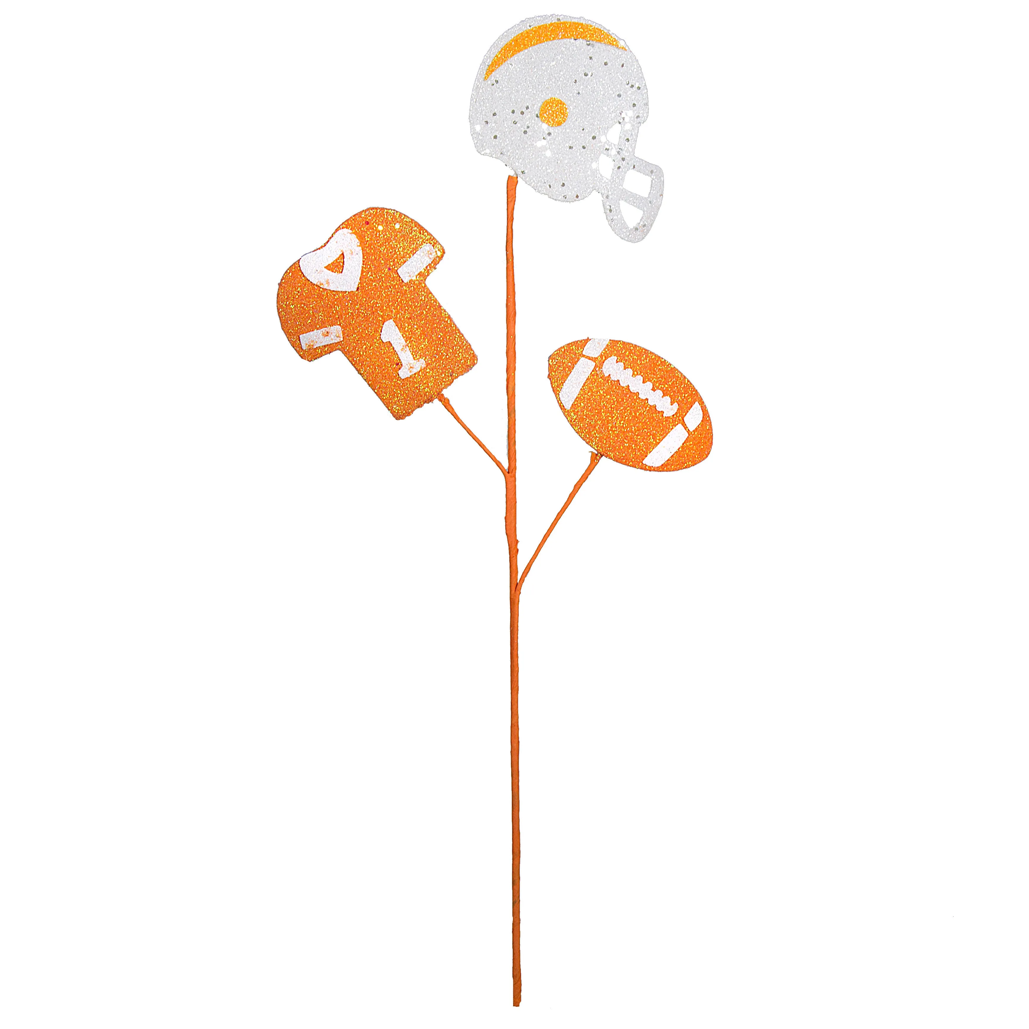 24" Glitter Helmet, Jersey, Football Pick: Orange & White