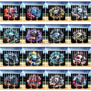 32 HELMET SMOKES FOOTBALL Tumbler Wrap Bundle JPG