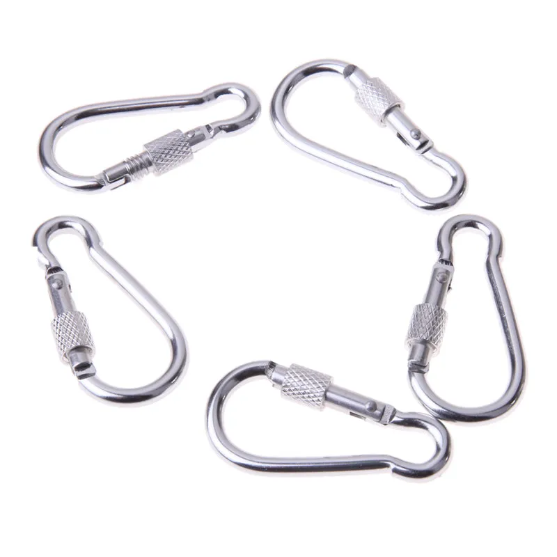 5Pcs Mini Carabiner for keys Metal Aluminum Snap Spring Clips Hook EDC Outdoor Multi Tool Travel Survival Kit Camping Equipment