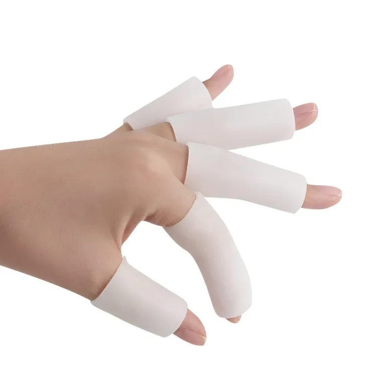 5pcs/Set Gel Finger Cots Hand Joint Crack Protector, Color: Open Style Skin Tone