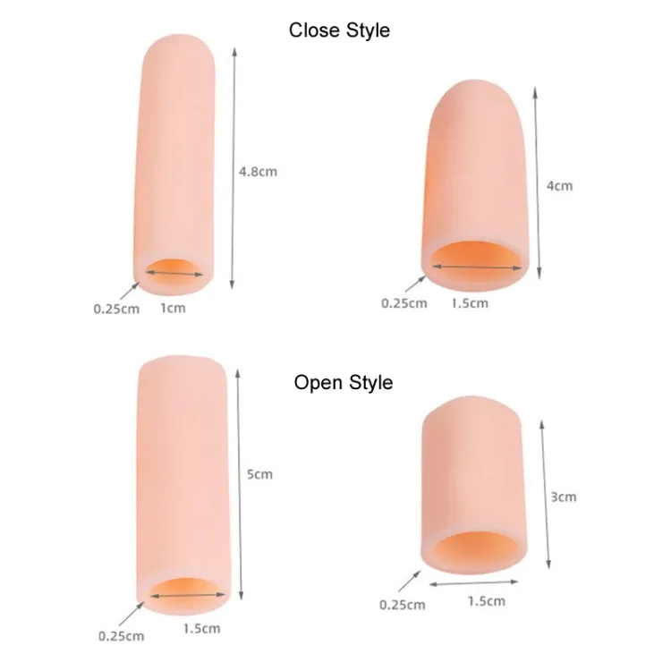 5pcs/Set Gel Finger Cots Hand Joint Crack Protector, Color: Open Style Skin Tone