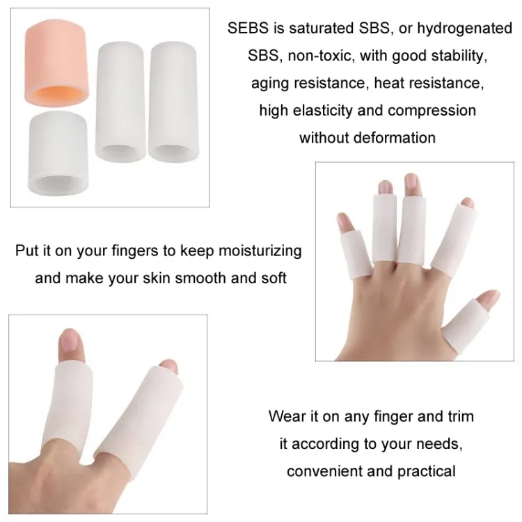 5pcs/Set Gel Finger Cots Hand Joint Crack Protector, Color: Open Style White