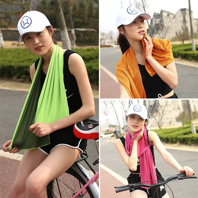 Absorbent Polyester Quick-drying Breathable Cold-skinned Fitness Sports Portable Towel(White)