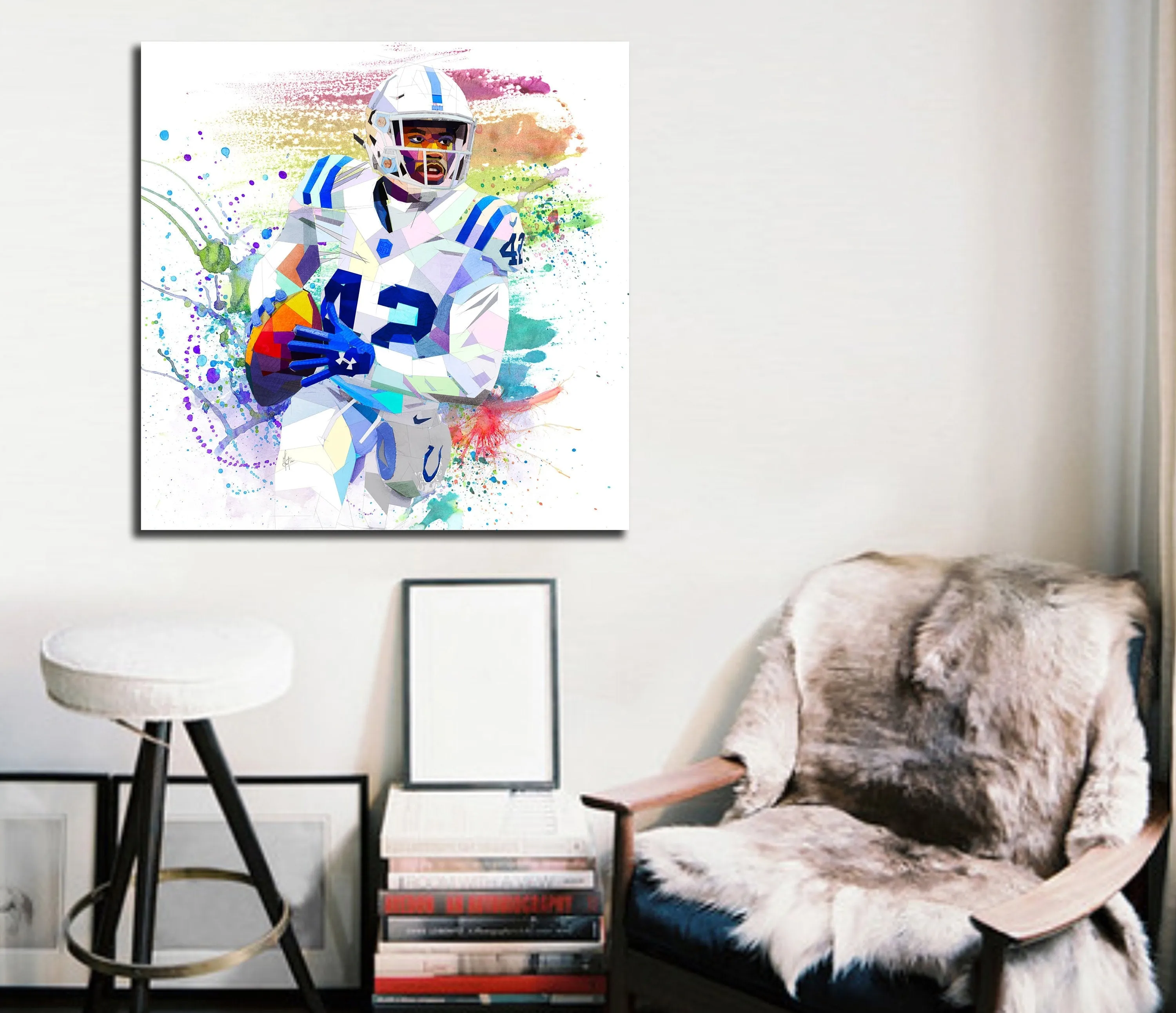 Abstract Football Wall Art Inspired by Kenny Moore II  // NFL-KM02