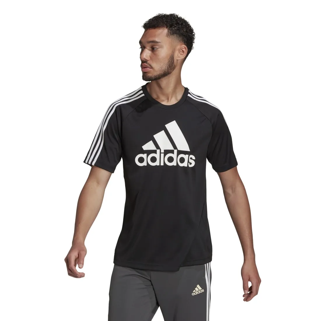 Adidas AEROREADY Sereno Men's Logo Jersey BLACK