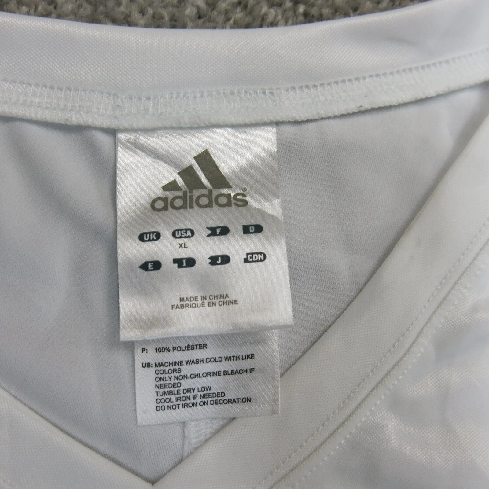 Adidas Football Mens Jersey Short Sleeve Pullover White Practice Team Size XL