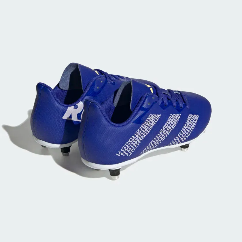 Adidas Rugby Junior Soft Ground Boots - Lucid Blue/ Silver Dawn/ Cloud White