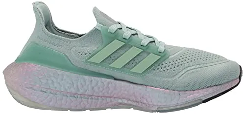 adidas Women's Ultra boost 21 Running Shoes, White/White/Grey, 7.5