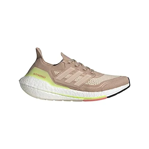 adidas Women's Ultra boost 21 Running Shoes, White/White/Grey, 7.5