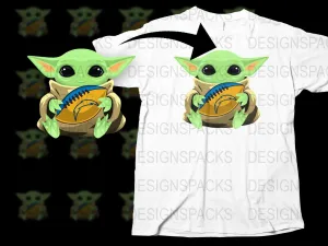 Adorable Alien Holding NFL Team Football Png Digital Download