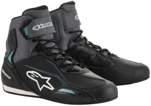 Alpinestars Women’s Stella Faster-3 Black, Grey and Ocean Blue Riding Shoes