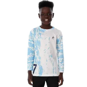 Anja Boys White Blue Football Long Sleeve T-Shirt [WS]