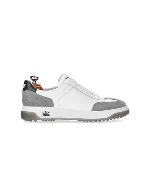 Arezzo Men's Premium Waterproof Golf Shoes - Elegant White & Grey Design