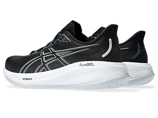 Asics gel cumulus 26 1012b599-002 black and white