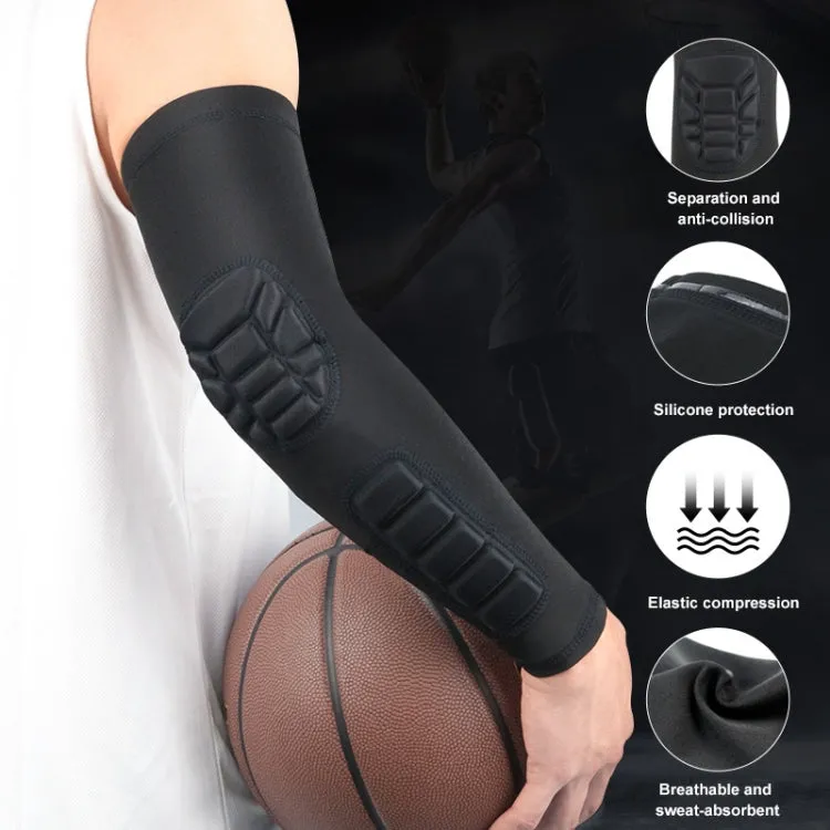 Basketball Sleeve Cellular Anti-collision Anti-slip Compression Elbow Protective Gear, Size:M(Black)