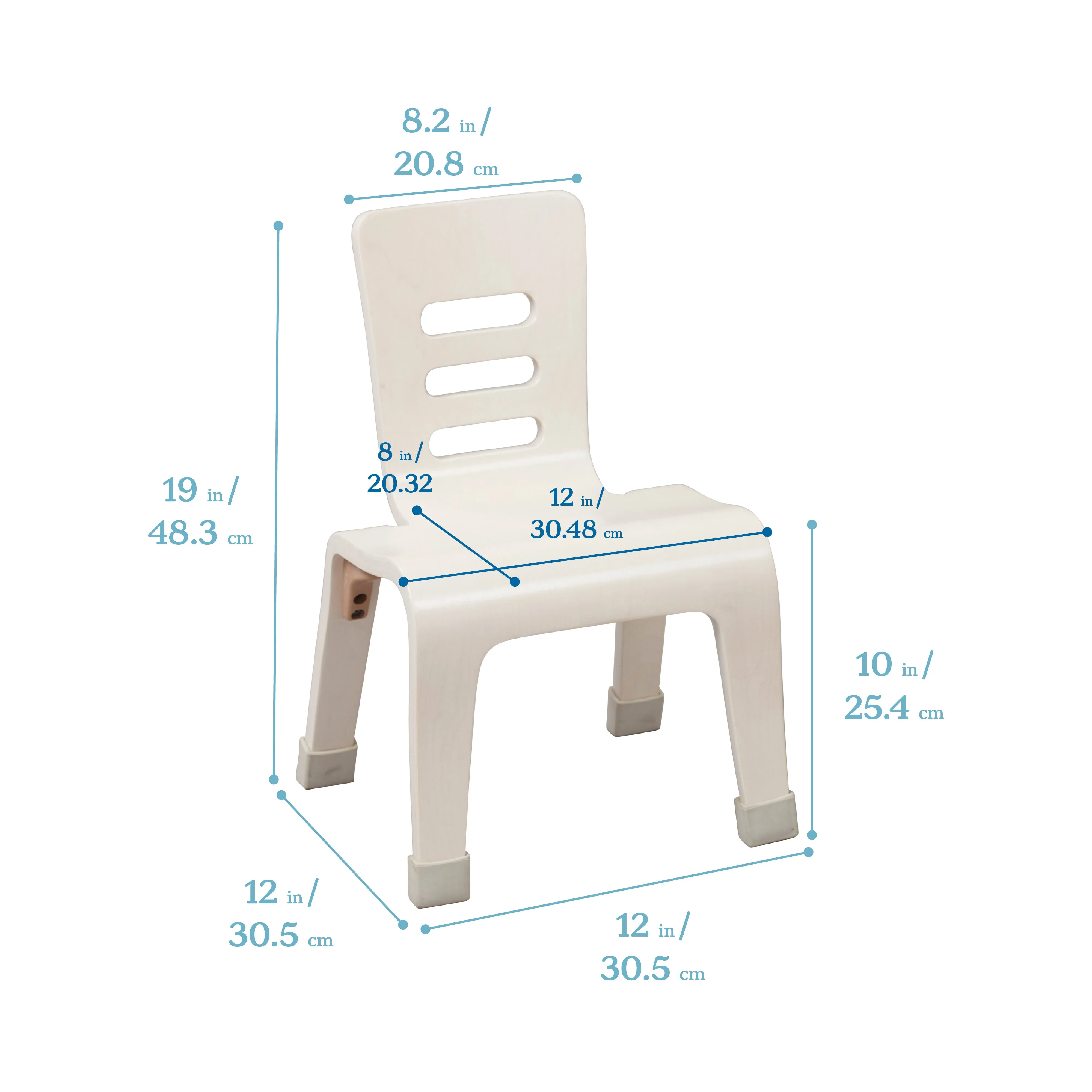 Bentwood Chair, 10in Seat Height, Stackable Seats, 2-Pack