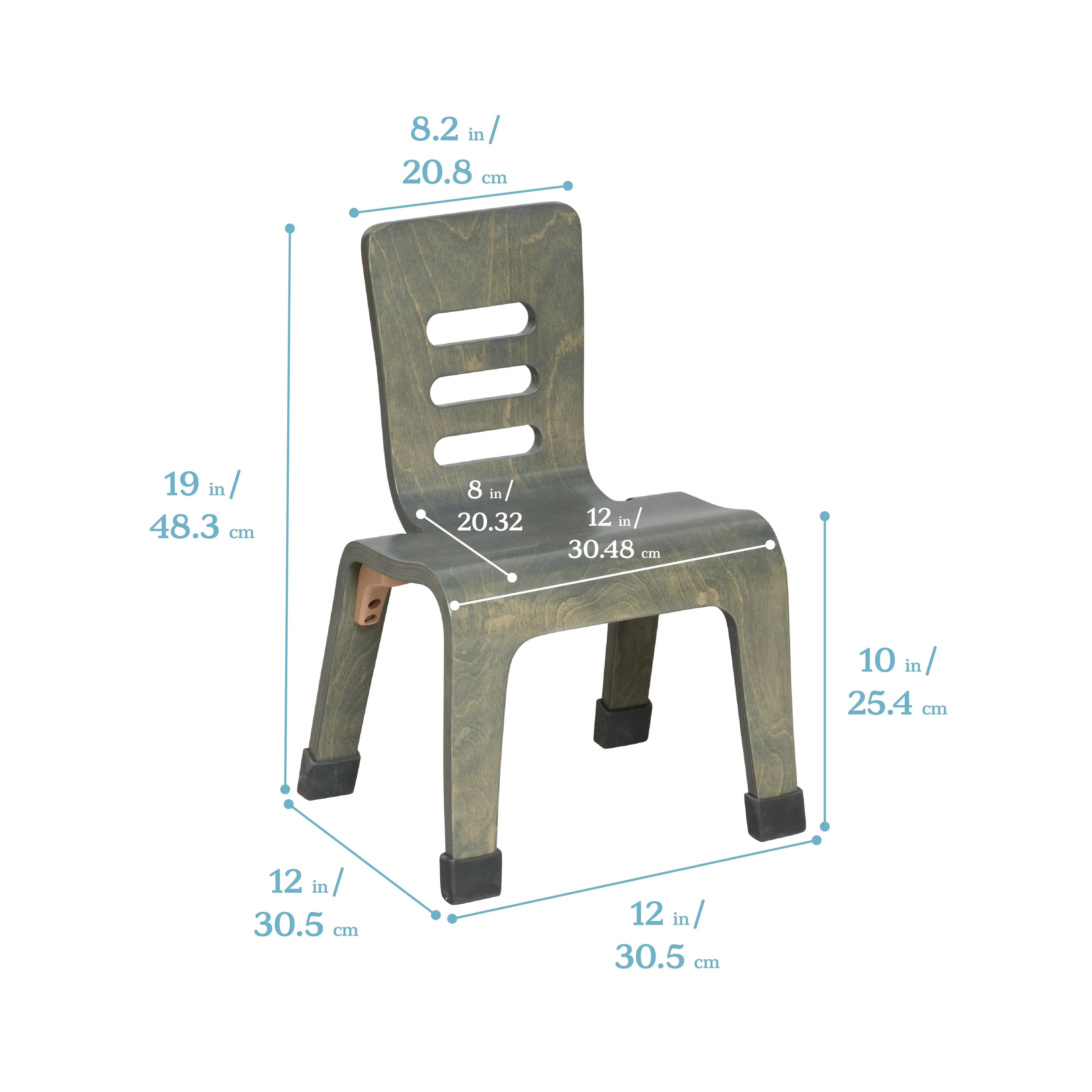 Bentwood Chair, 10in Seat Height, Stackable Seats, 2-Pack