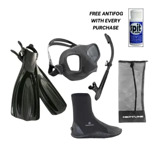 Blitz Open Heel Fin, Blitz Mask, Aruna Snorkel, Boots & Bag   Free Antifog