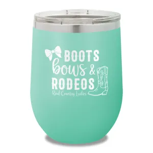 Boots Bows And Rodeos 12oz Stemless Wine Cup