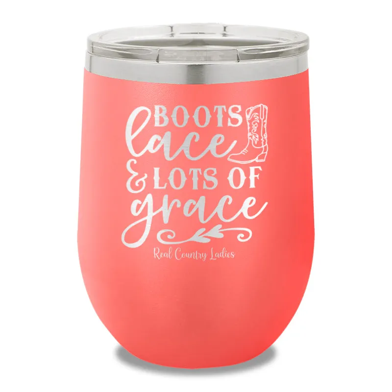 Boots Lace And Lots Of Grace 12oz Stemless Wine Cup