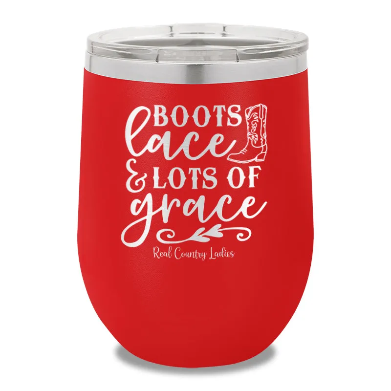 Boots Lace And Lots Of Grace 12oz Stemless Wine Cup