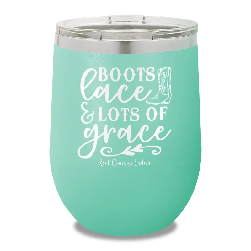 Boots Lace And Lots Of Grace 12oz Stemless Wine Cup