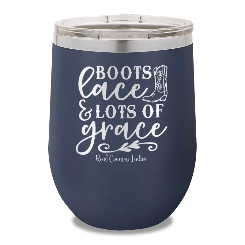 Boots Lace And Lots Of Grace 12oz Stemless Wine Cup