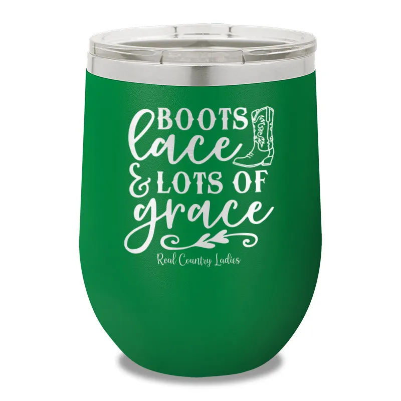 Boots Lace And Lots Of Grace 12oz Stemless Wine Cup