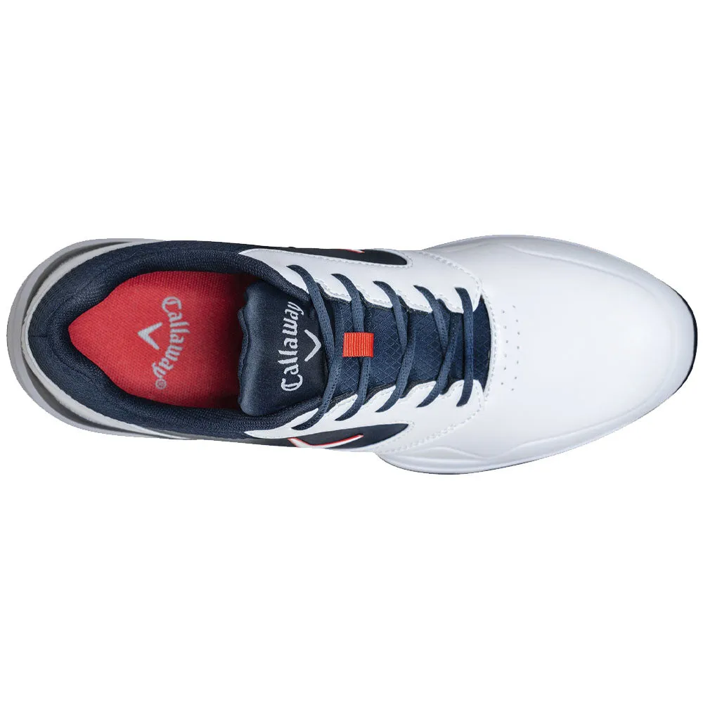 Callaway Chev LS Spiked Waterproof Shoes - White/Navy/Red