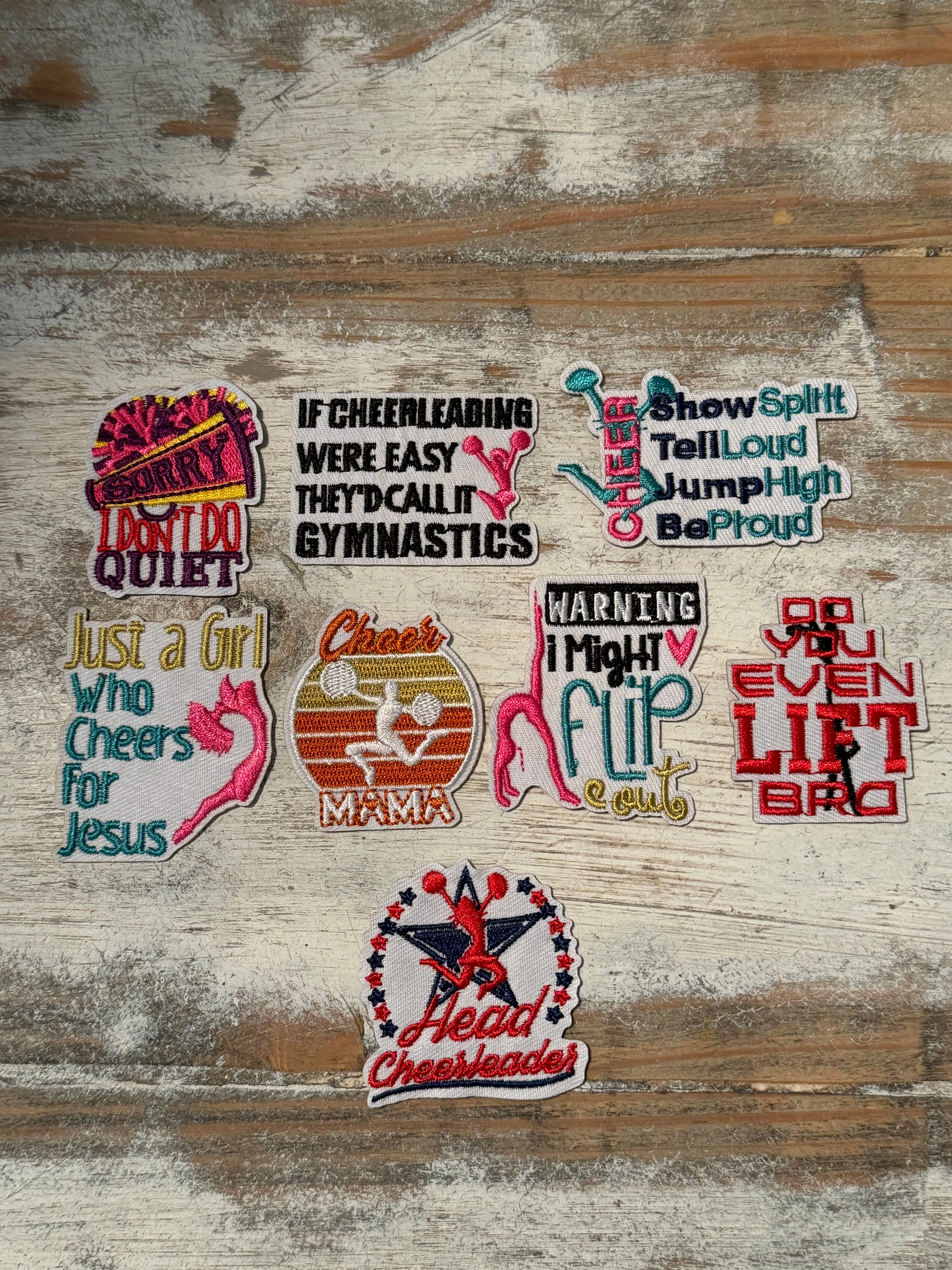 Cheer Themed Iron On Patches