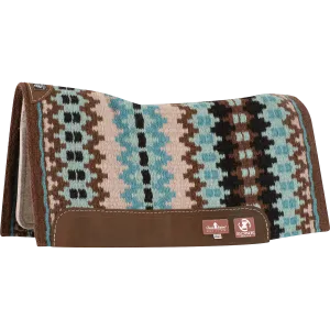 Classic Equine 32"X34" 3/4" Zone Blanket Top Saddle Pad- Chestnut/Turquoise