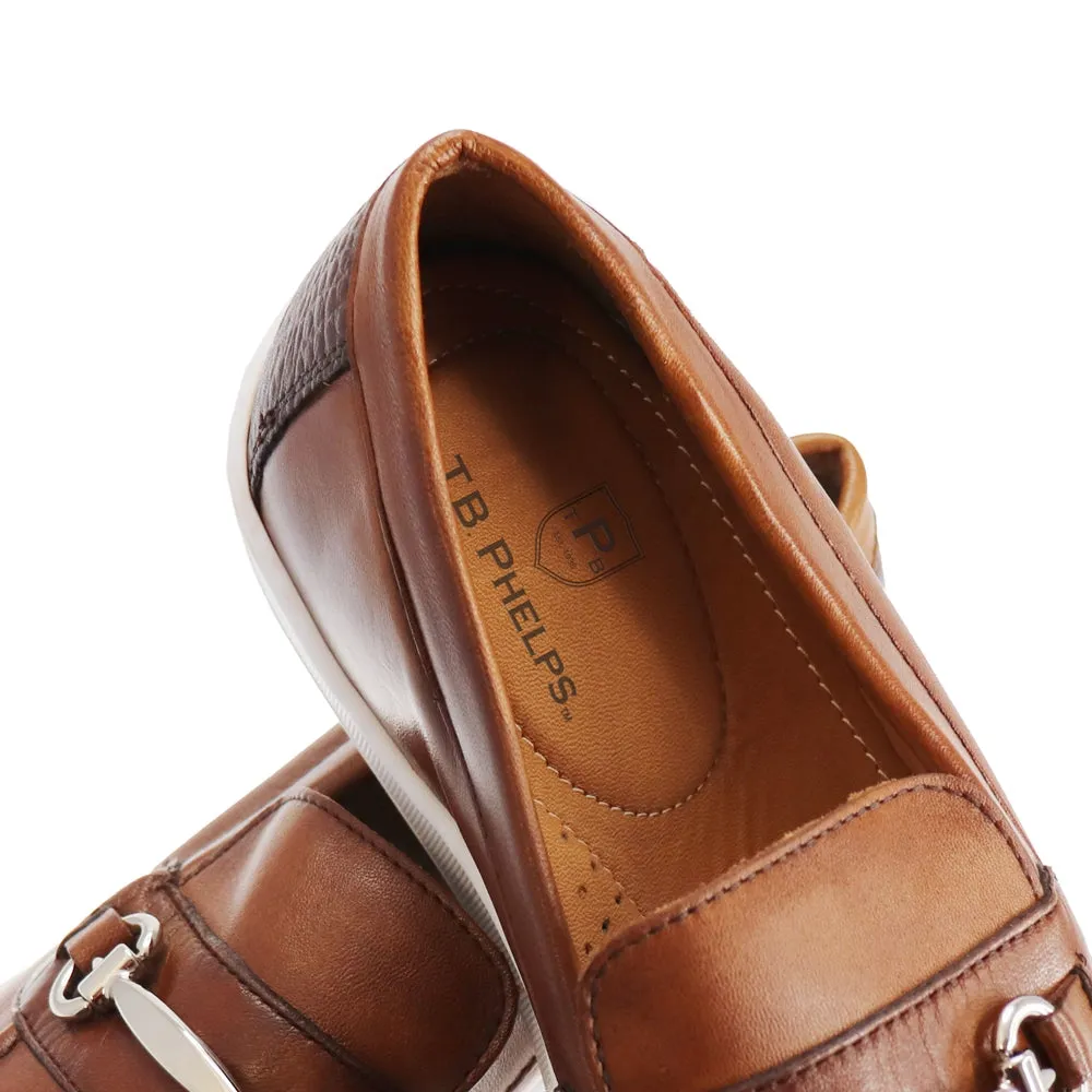 Clubhouse 'Bridge Bits®' Leather Golf Slip-On Sneaker in Pecan by T.B. Phelps