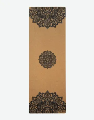 Cork Yoga Mat - Mandala Black - Eco - friendly Yoga Mats & Washable Yoga Mats