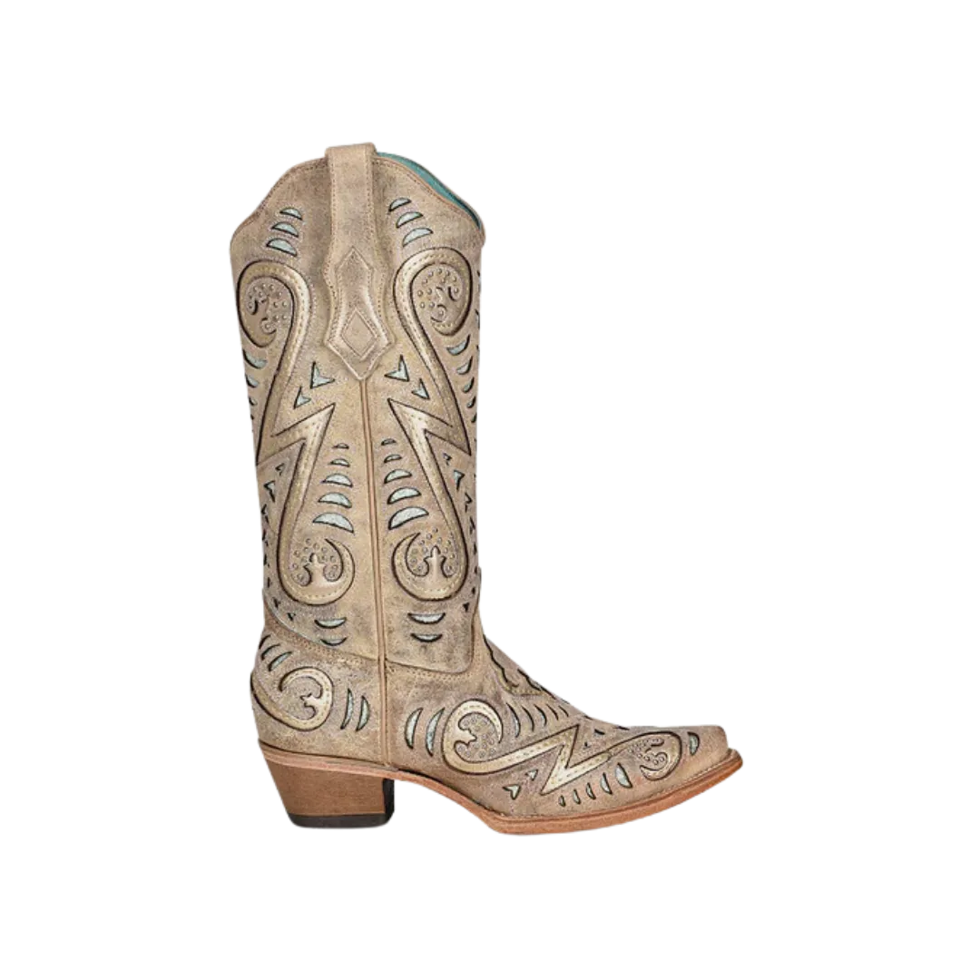 Corral Boots Women's Bone Inlay Cowgirl Boots