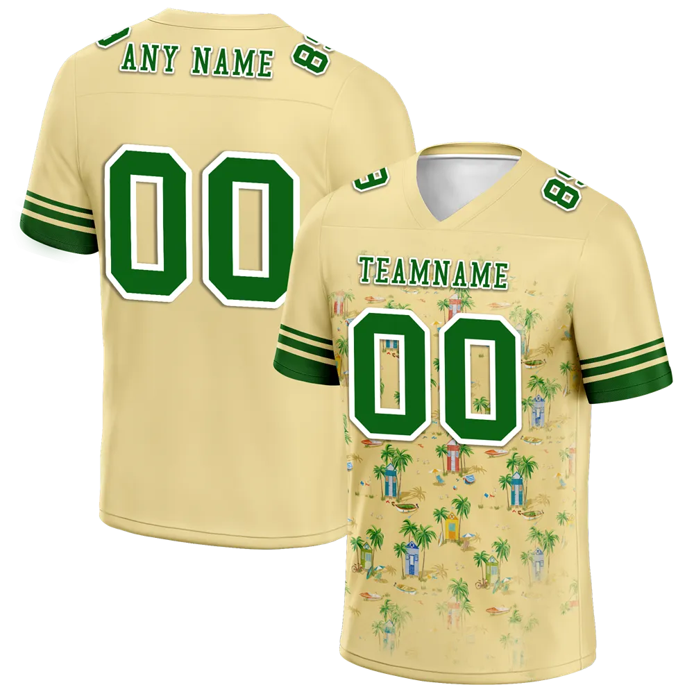 Custom Yellow Hawaii Green Personalized Authentic Football Jersey FBJ02-bc0fa9b