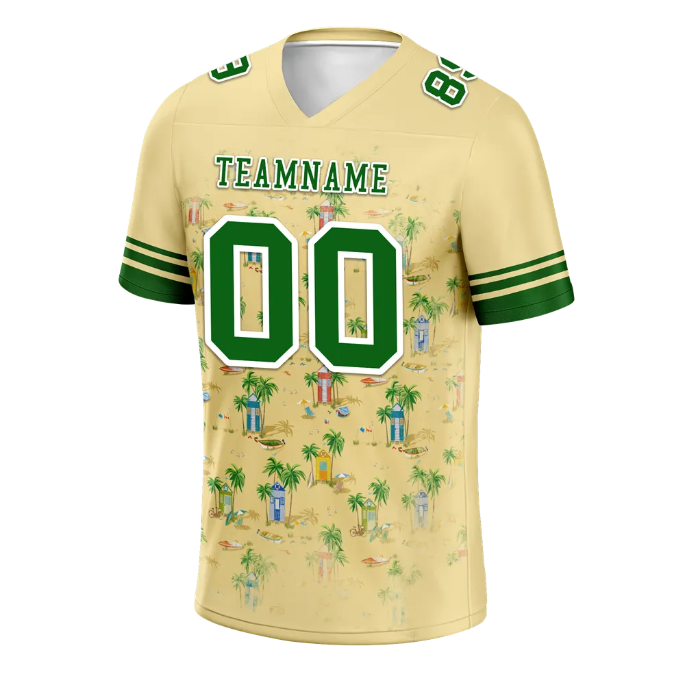 Custom Yellow Hawaii Green Personalized Authentic Football Jersey FBJ02-bc0fa9b