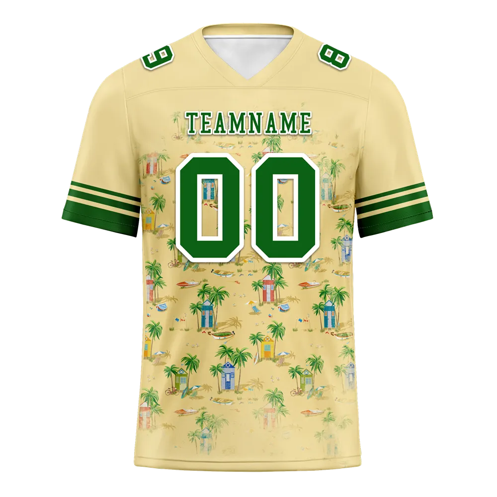 Custom Yellow Hawaii Green Personalized Authentic Football Jersey FBJ02-bc0fa9b