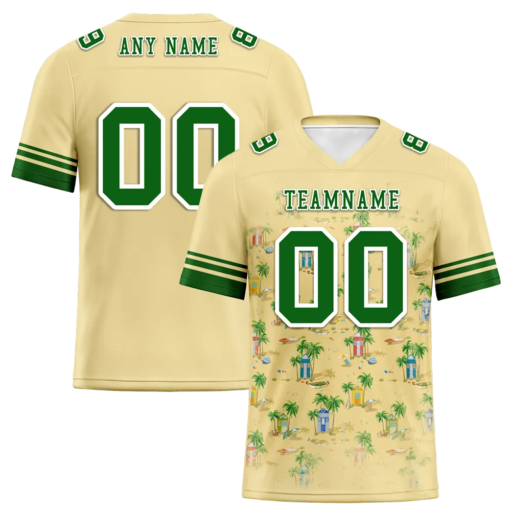 Custom Yellow Hawaii Green Personalized Authentic Football Jersey FBJ02-bc0fa9b