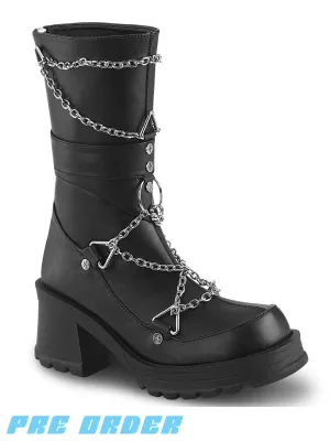 DEMONIA BRATTY-120 - BLACK VEGAN LEATHER ✰ PRE ORDER ✰