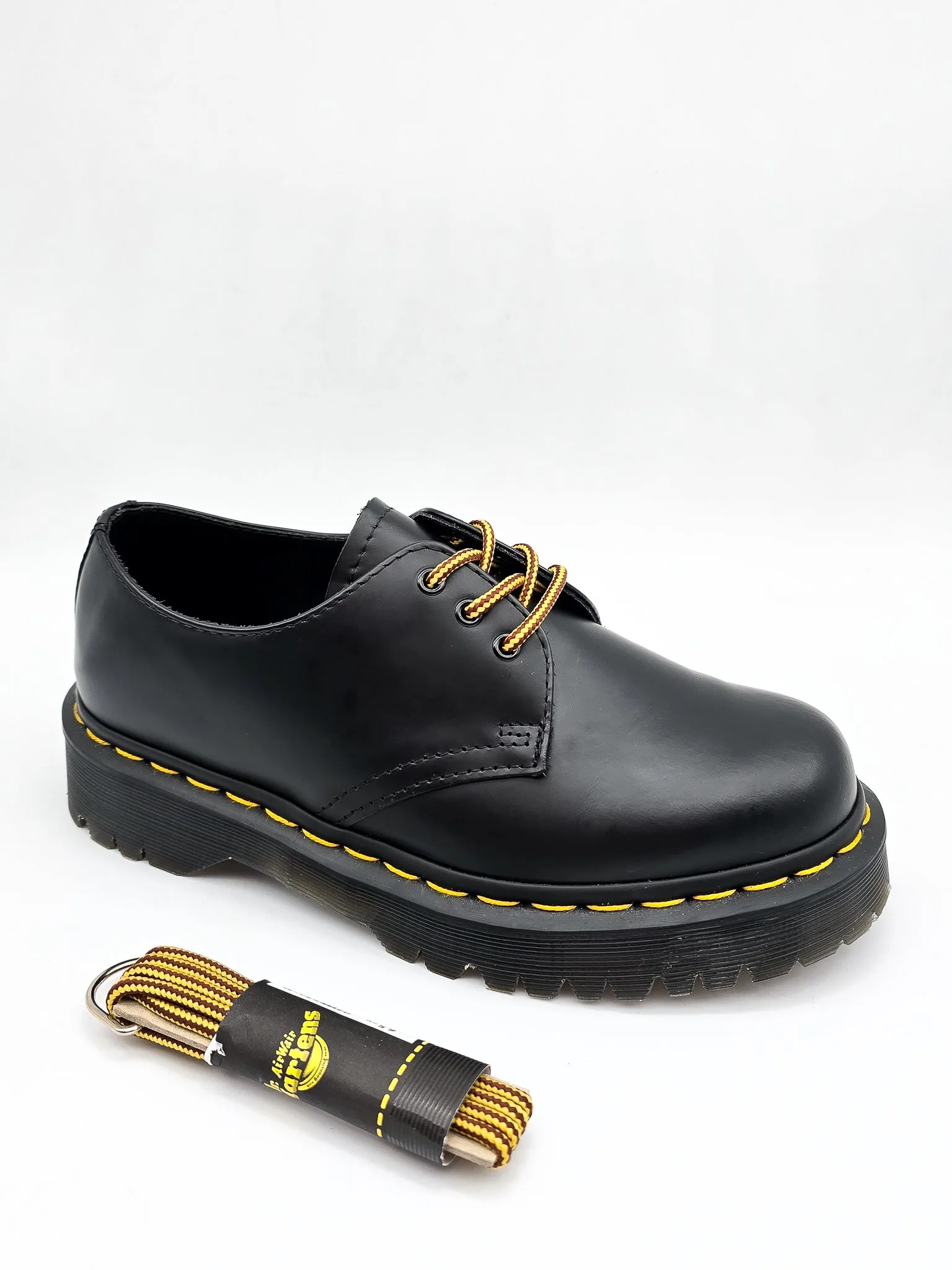 DR. MARTENS ROUND SHOE LACES BROWN   YELLOW 65cm