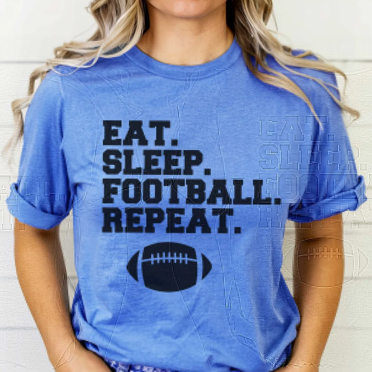 Eat Sleep Football Repeat Wholesale Graphic Tee - Fast Shipping