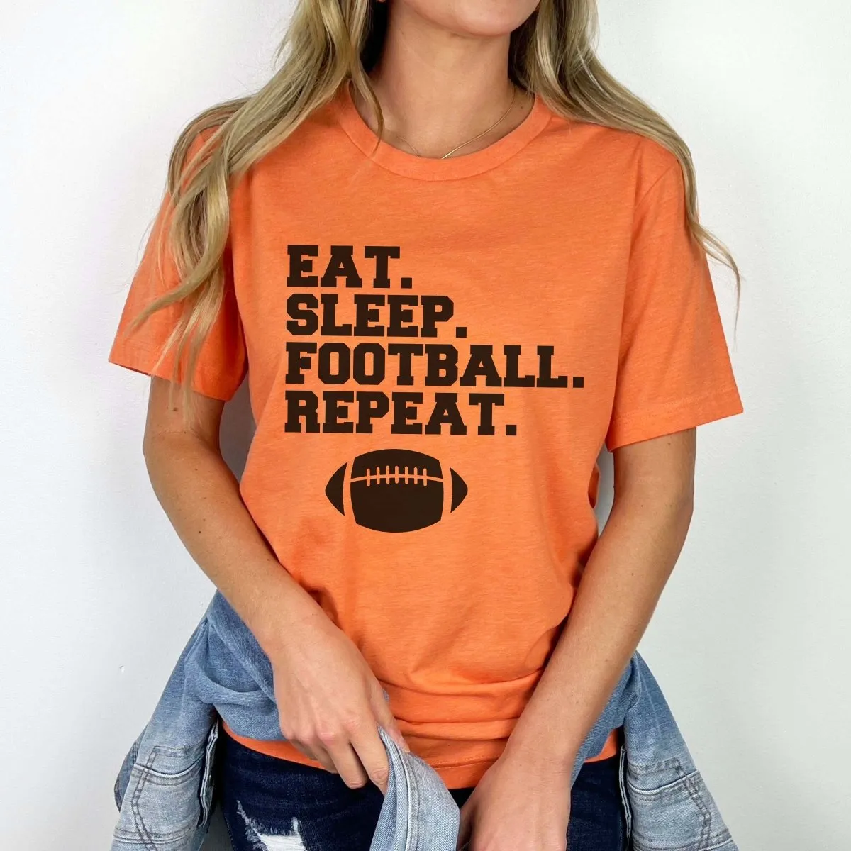 Eat Sleep Football Repeat Wholesale Graphic Tee - Fast Shipping