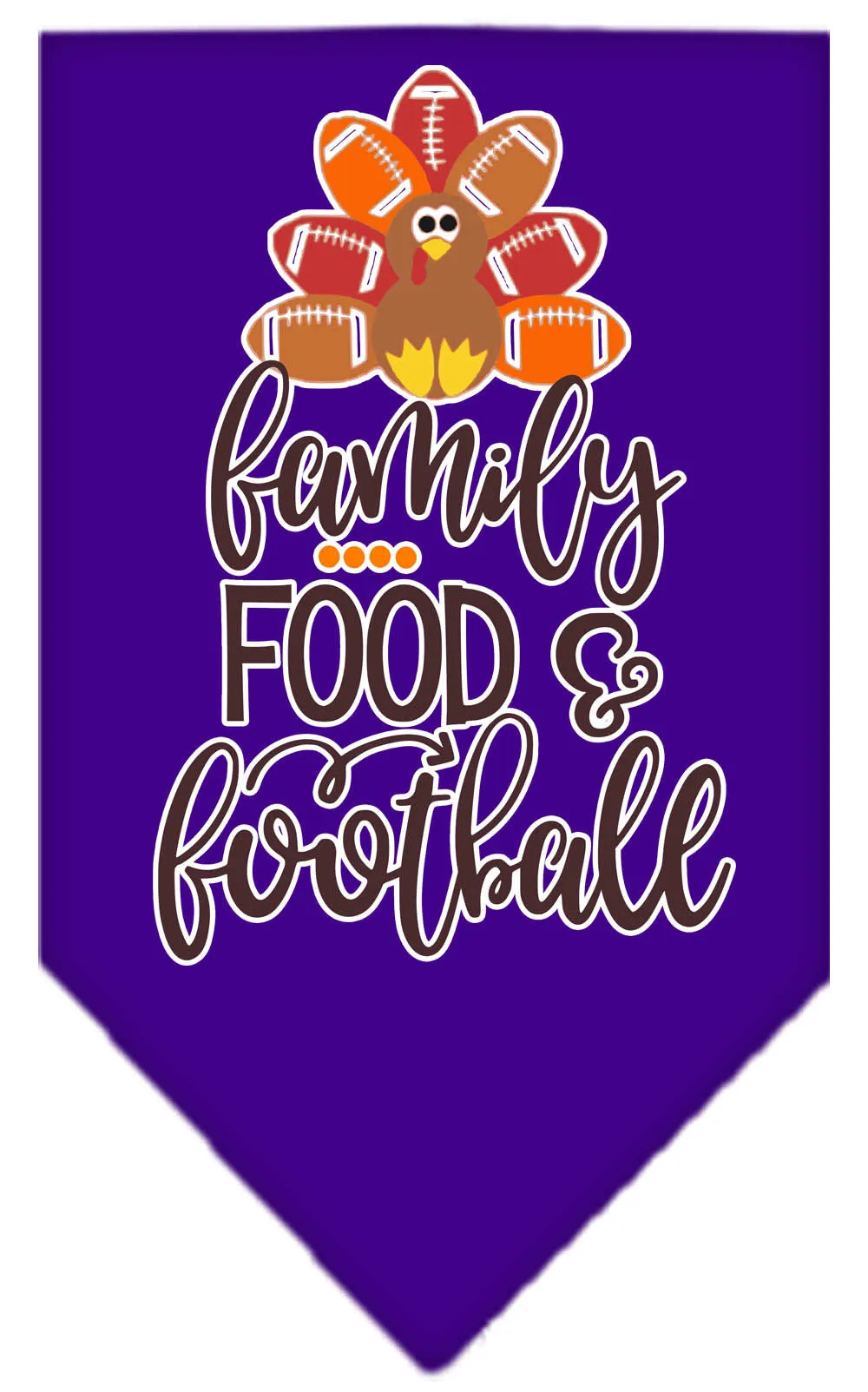 Family, Food, And Football Screen Print Bandana Purple Small