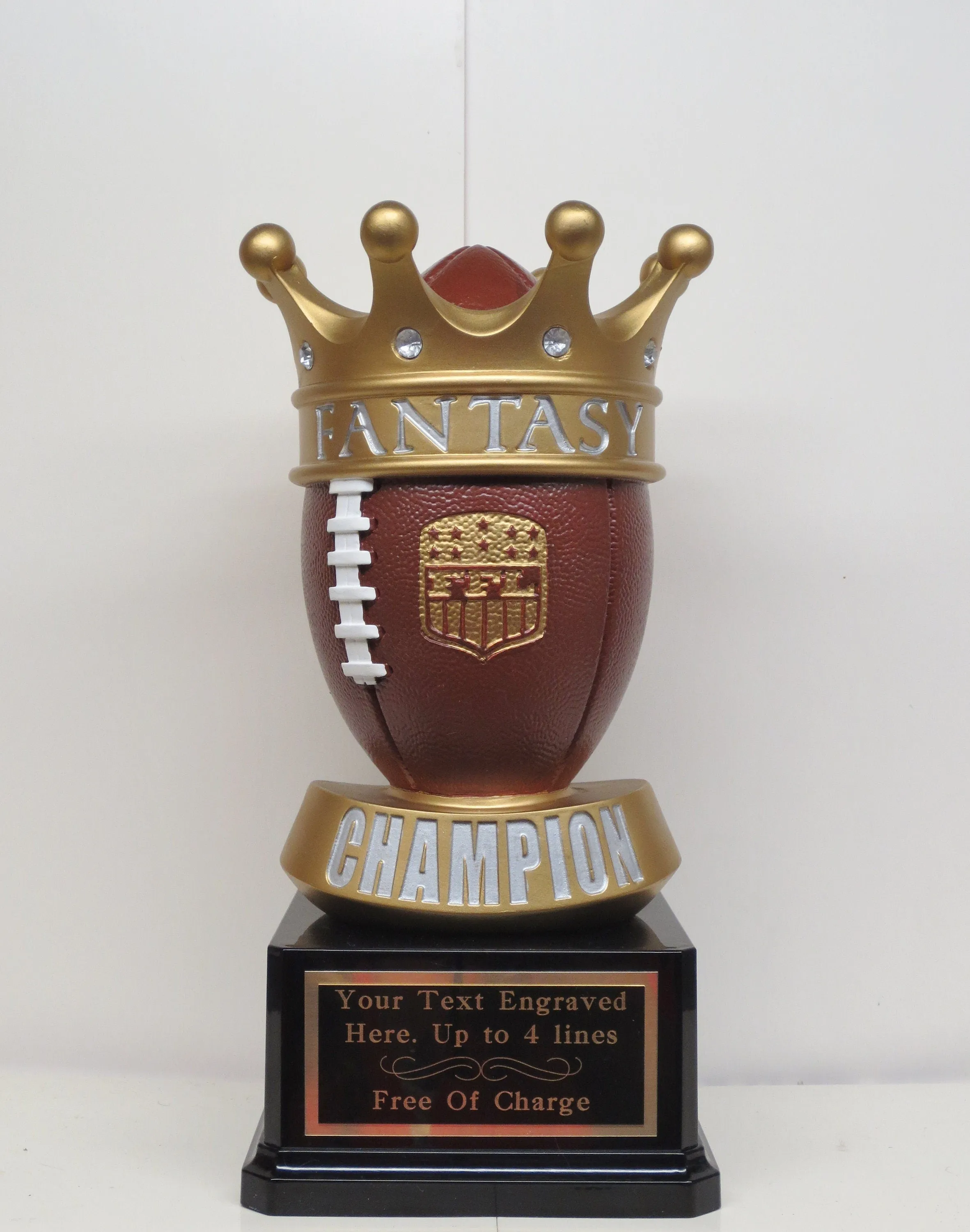 Fantasy Football League Trophy FFL Trophy ** SEE DESCRIPTION ** 11" League Champion Champ Trophy Crown Football League