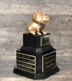 Fantasy Football League Trophy Pig Skin Trophy Award Perpetual FFL Trophy 10.5" Champion / Loser Trophy Football League Sports Award Winner