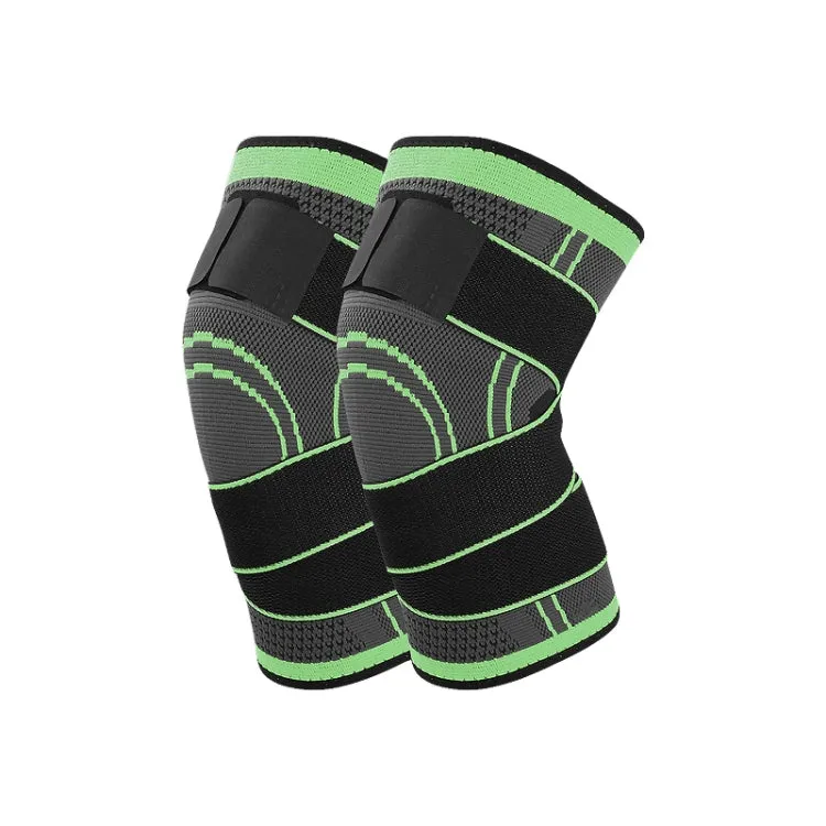 Fitness Running Cycling Bandage Knee Support Braces Elastic Nylon Sports Compression Pad Sleeve, Size:XL(Green)