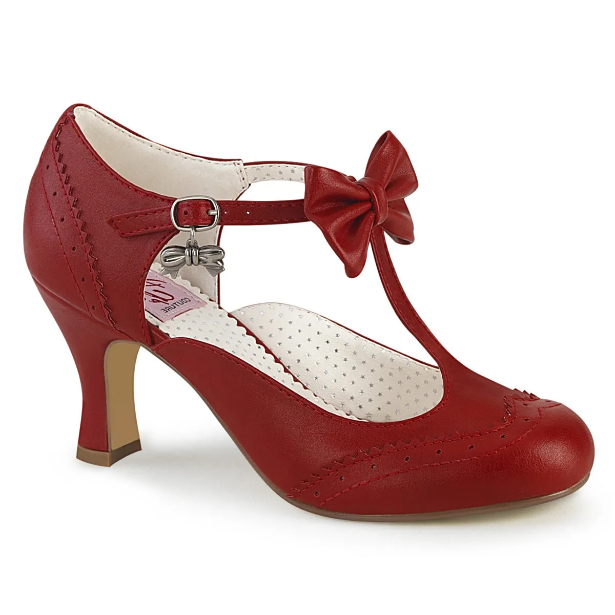 Flapper Red Kitten Heels