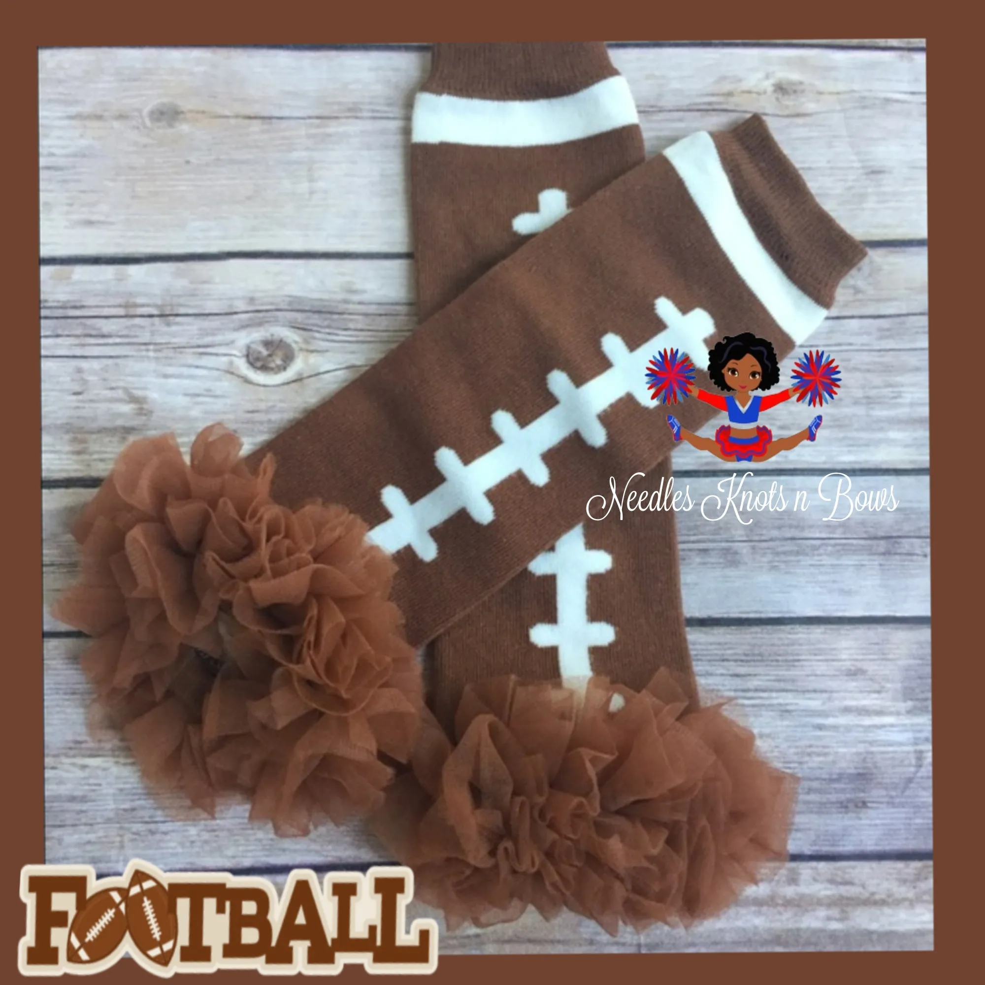 Football Leg Warmers with Ruffles, Baby, Toddler Leg Warmers